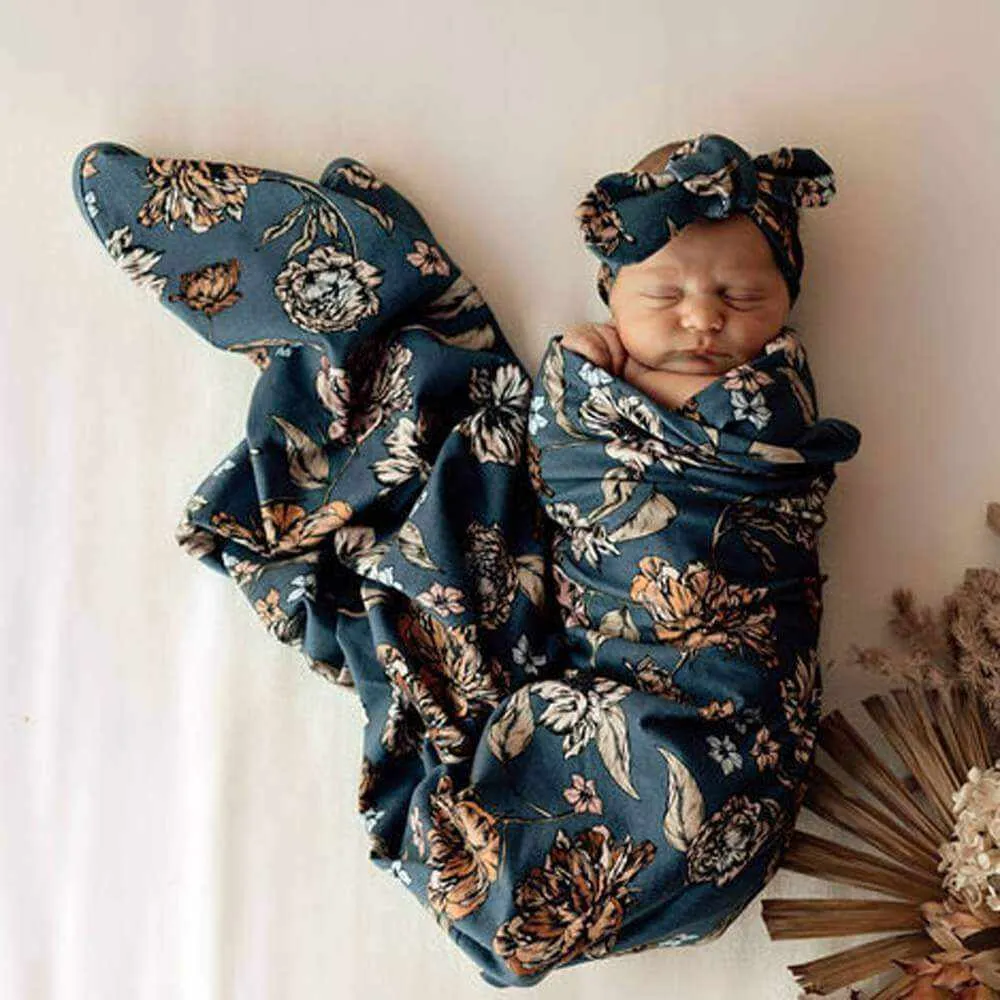 Snuggle Hunny Belle Jersey Wrap & Headband Set