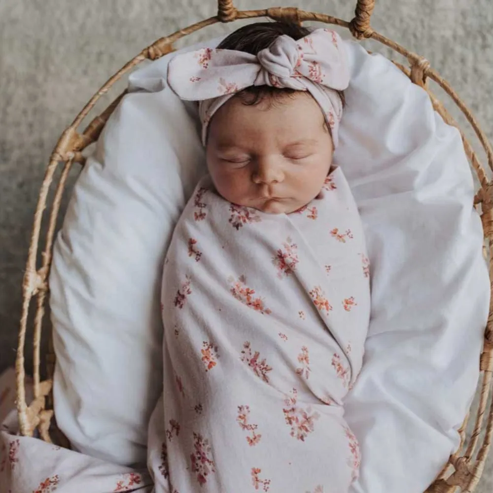 Snuggle Hunny Esther Jersey Wrap & Headband Set