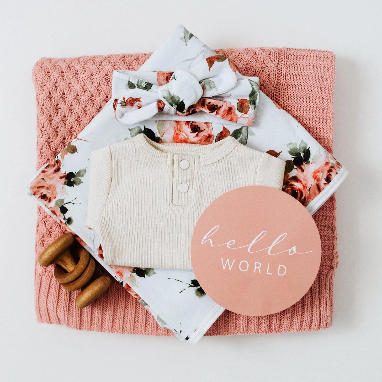 Snuggle Hunny Rosebud Jersey Wrap & Headband Set