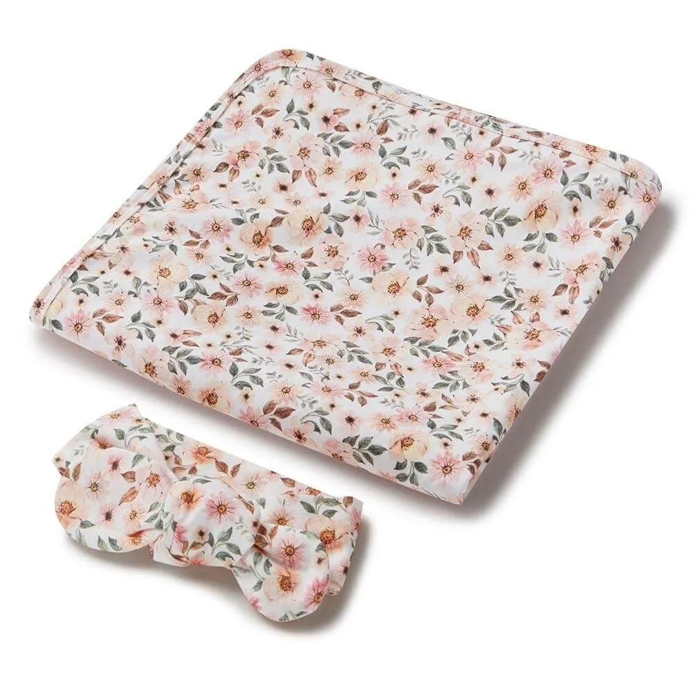 Snuggle Hunny Spring Floral Wrap & Headband Set