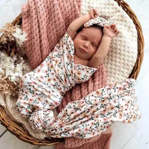 Snuggle Hunny Spring Floral Wrap & Headband Set