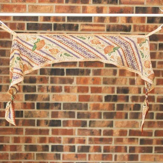 Soft Floral Design Head Scarf Sash Geometric Shapes