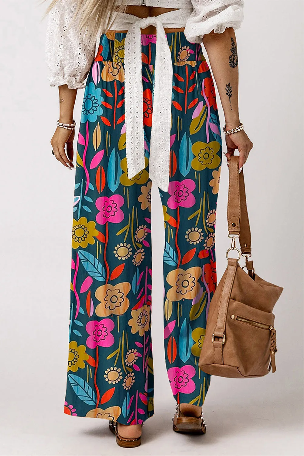 Sonny Printed High Waist Wide Leg Pants