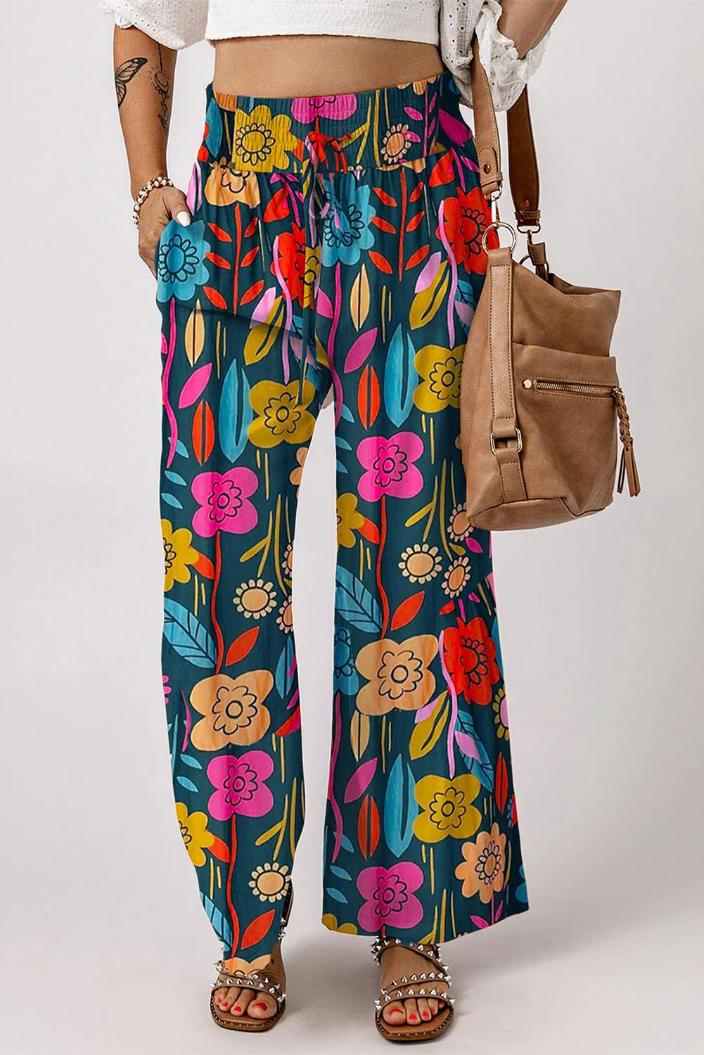 Sonny Printed High Waist Wide Leg Pants