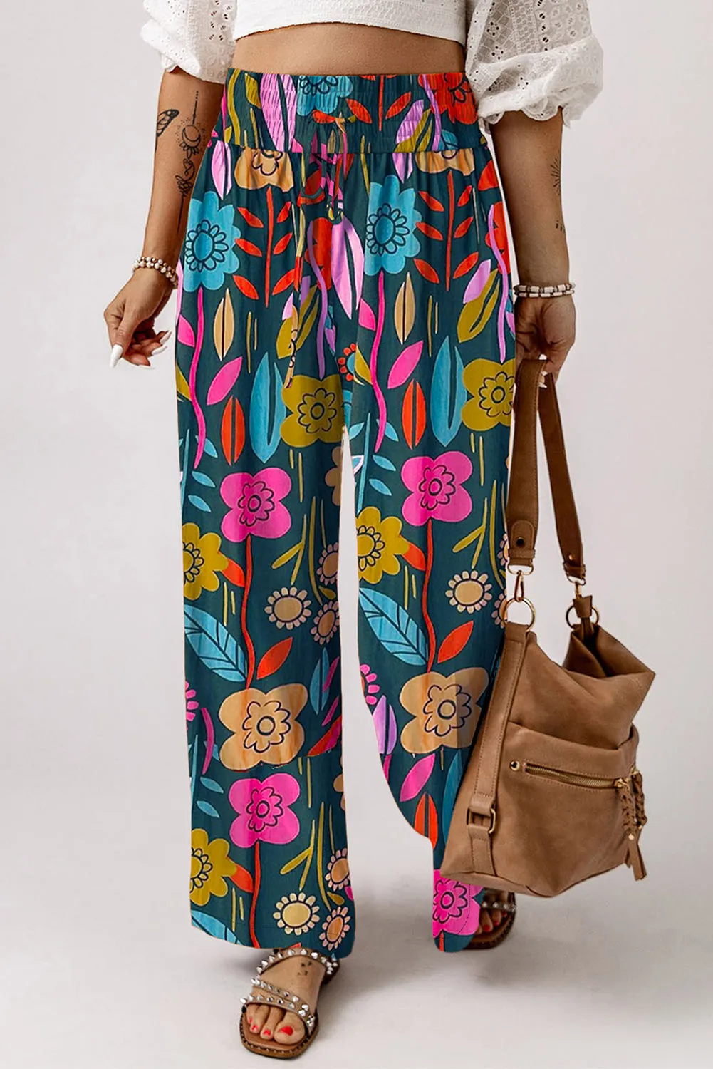 Sonny Printed High Waist Wide Leg Pants