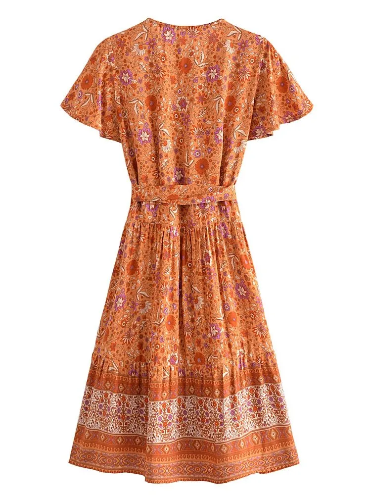 SOPHIA Bohemian Chic  Wrap Mini Dress