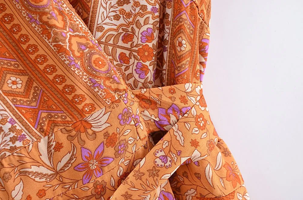 SOPHIA Bohemian Chic  Wrap Mini Dress