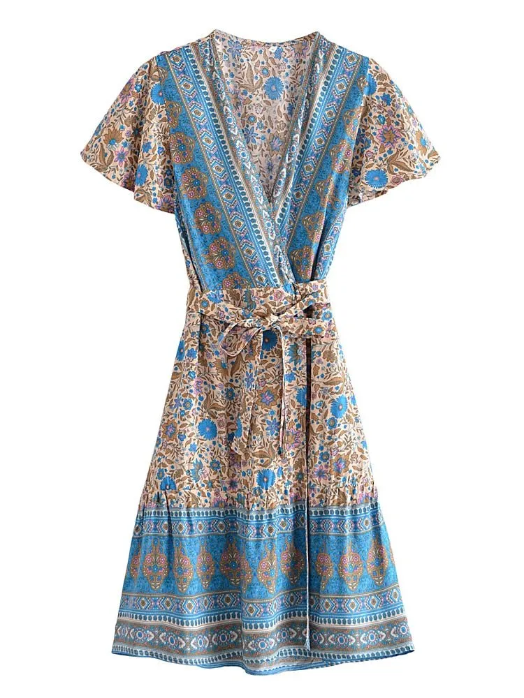 SOPHIA Bohemian Chic  Wrap Mini Dress