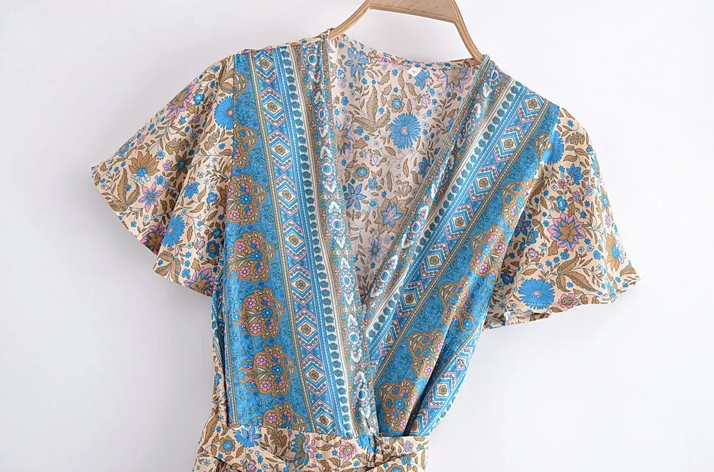 SOPHIA Bohemian Chic  Wrap Mini Dress