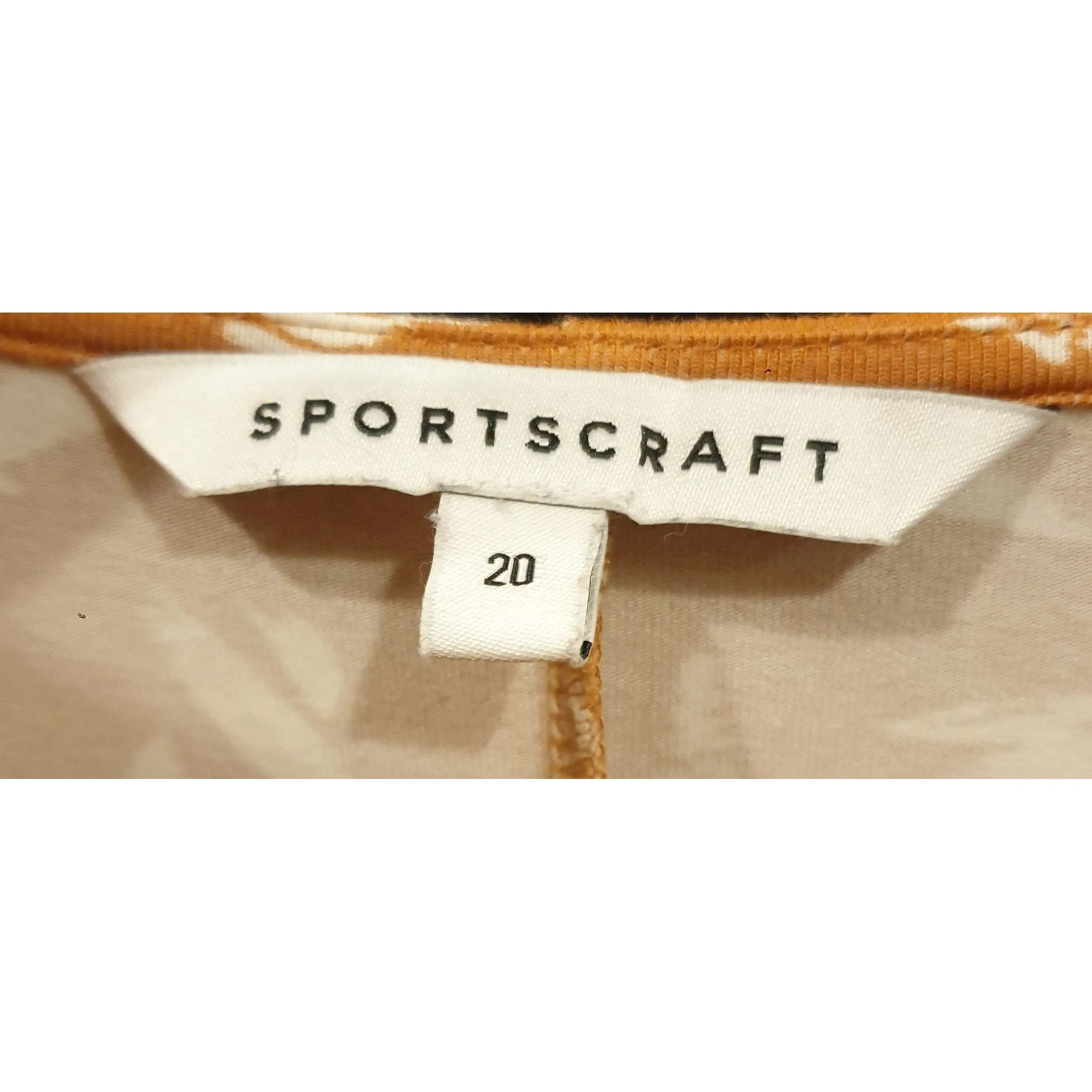 Sportscraft orange print wrap dress size 20
