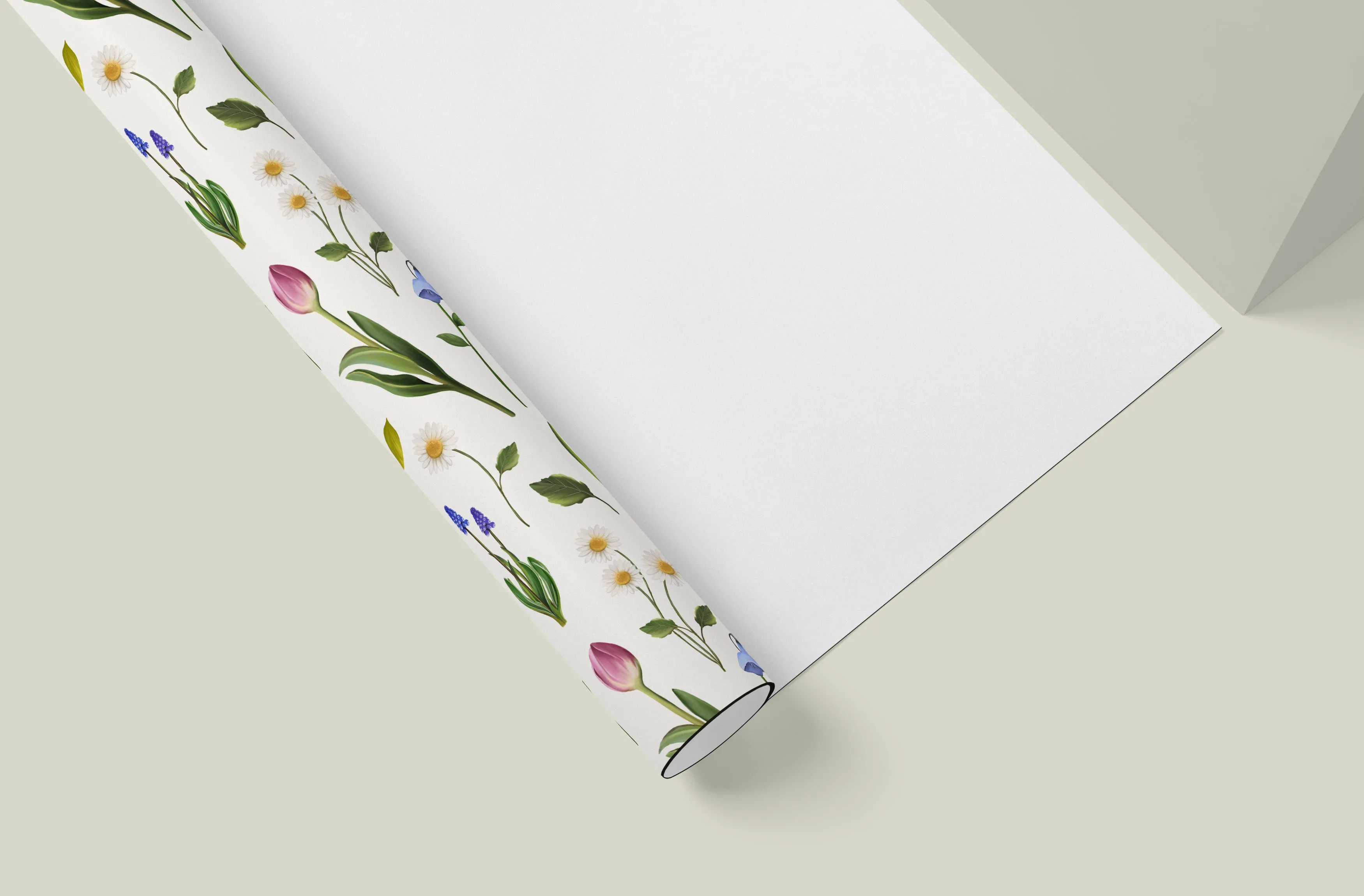 Springtime Florals Wrapping Paper - 5 Sheets