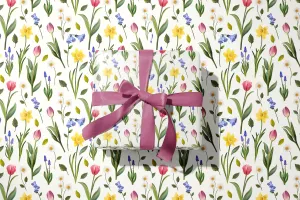 Springtime Florals Wrapping Paper - 5 Sheets