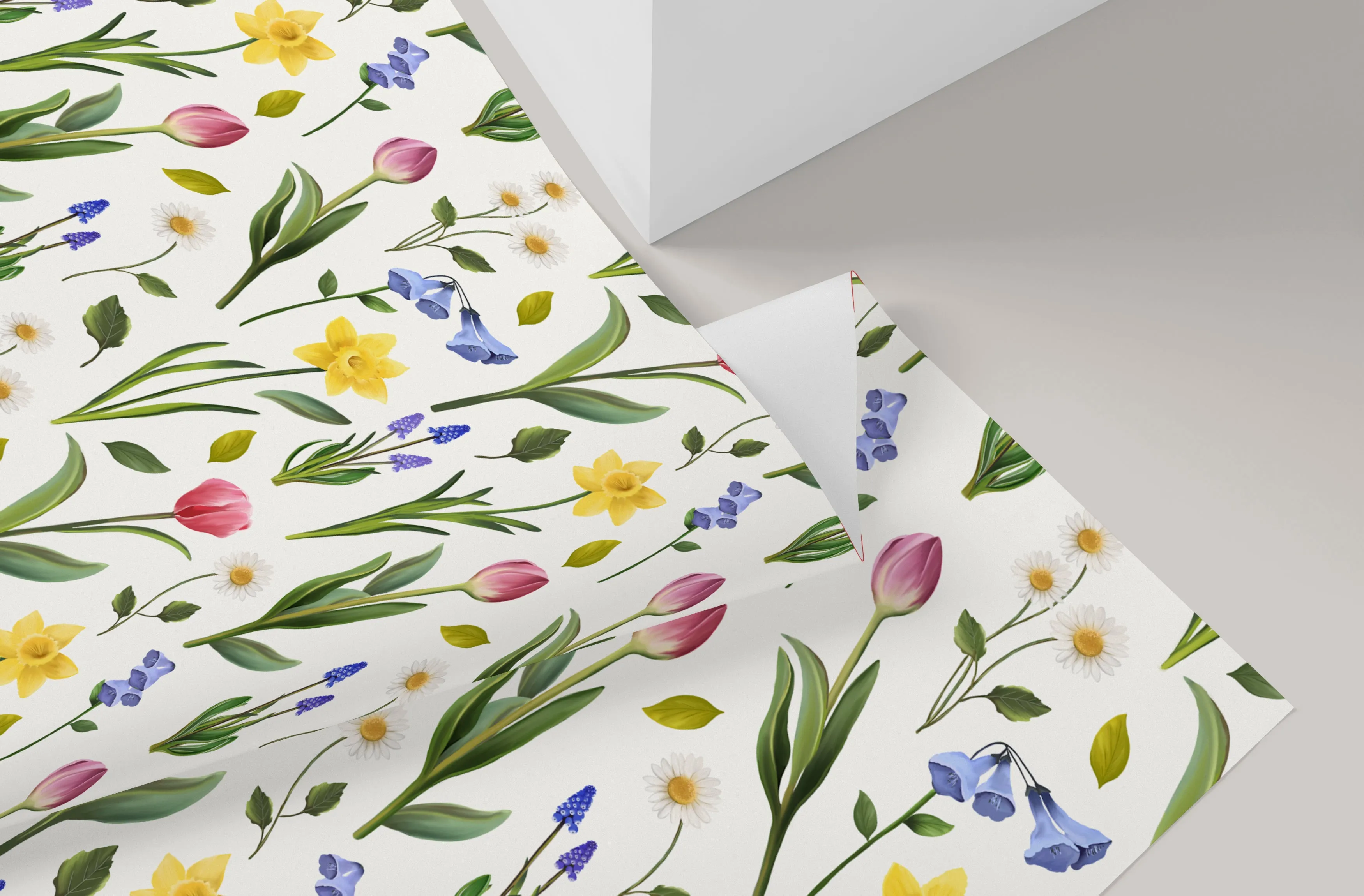 Springtime Florals Wrapping Paper - 5 Sheets