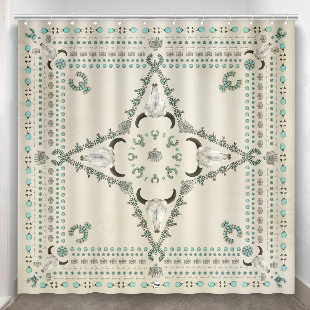 Squash Blossom Shower Curtain Bone
