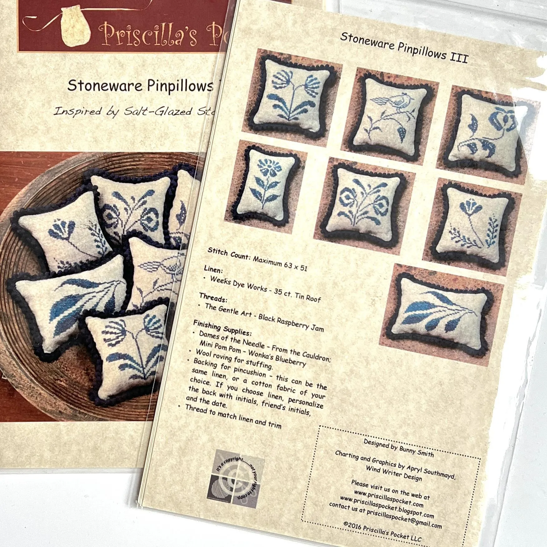 Stoneware Pinpillows III Cross Stitch Pattern