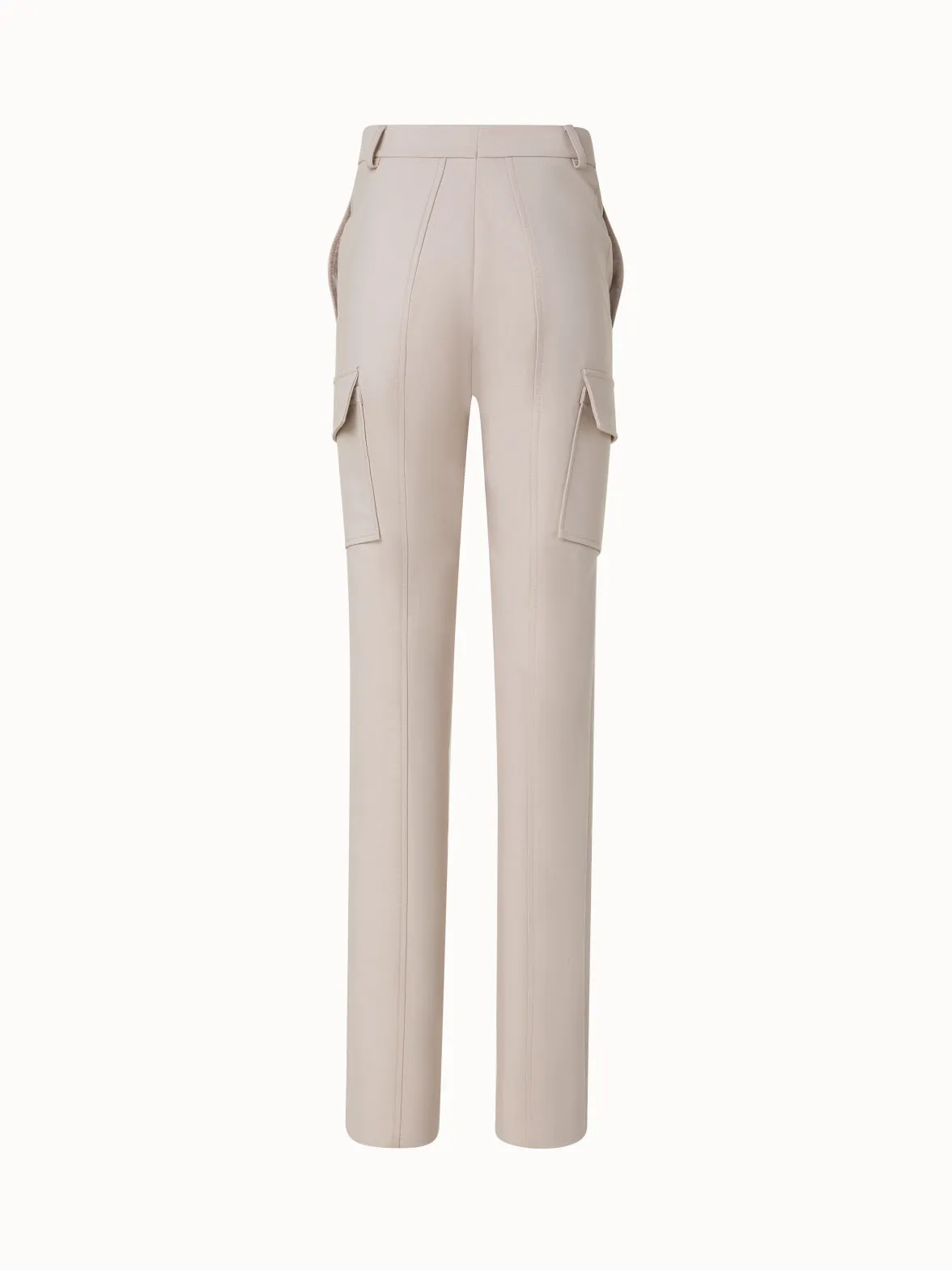 Straight Cotton Double-Face Cargo Pants