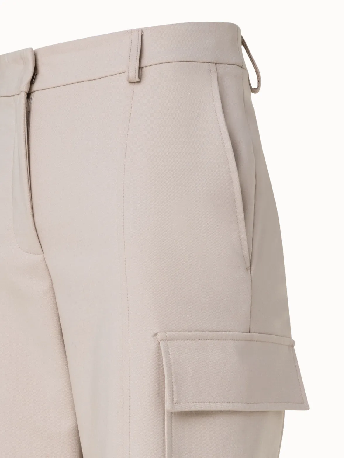 Straight Cotton Double-Face Cargo Pants