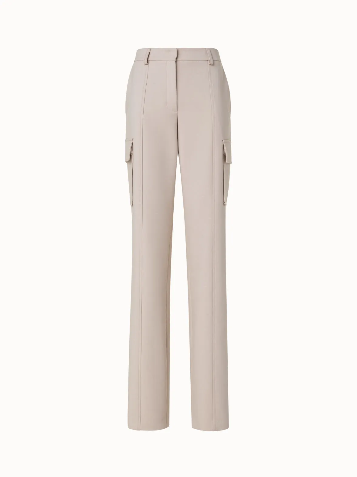 Straight Cotton Double-Face Cargo Pants
