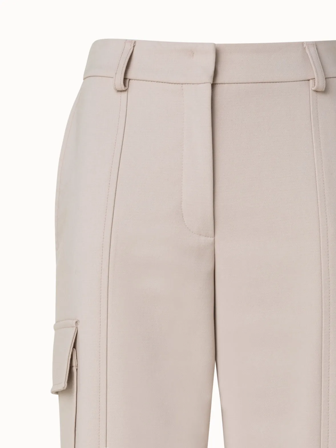 Straight Cotton Double-Face Cargo Pants