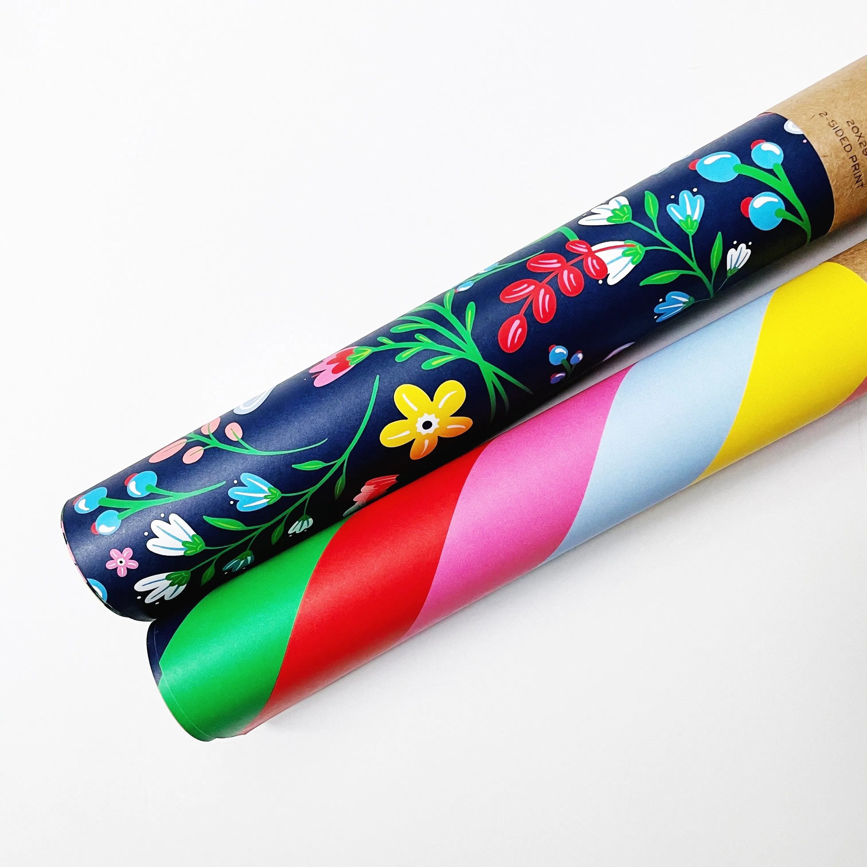 Stripes   Floral Gift Wrap Sheets