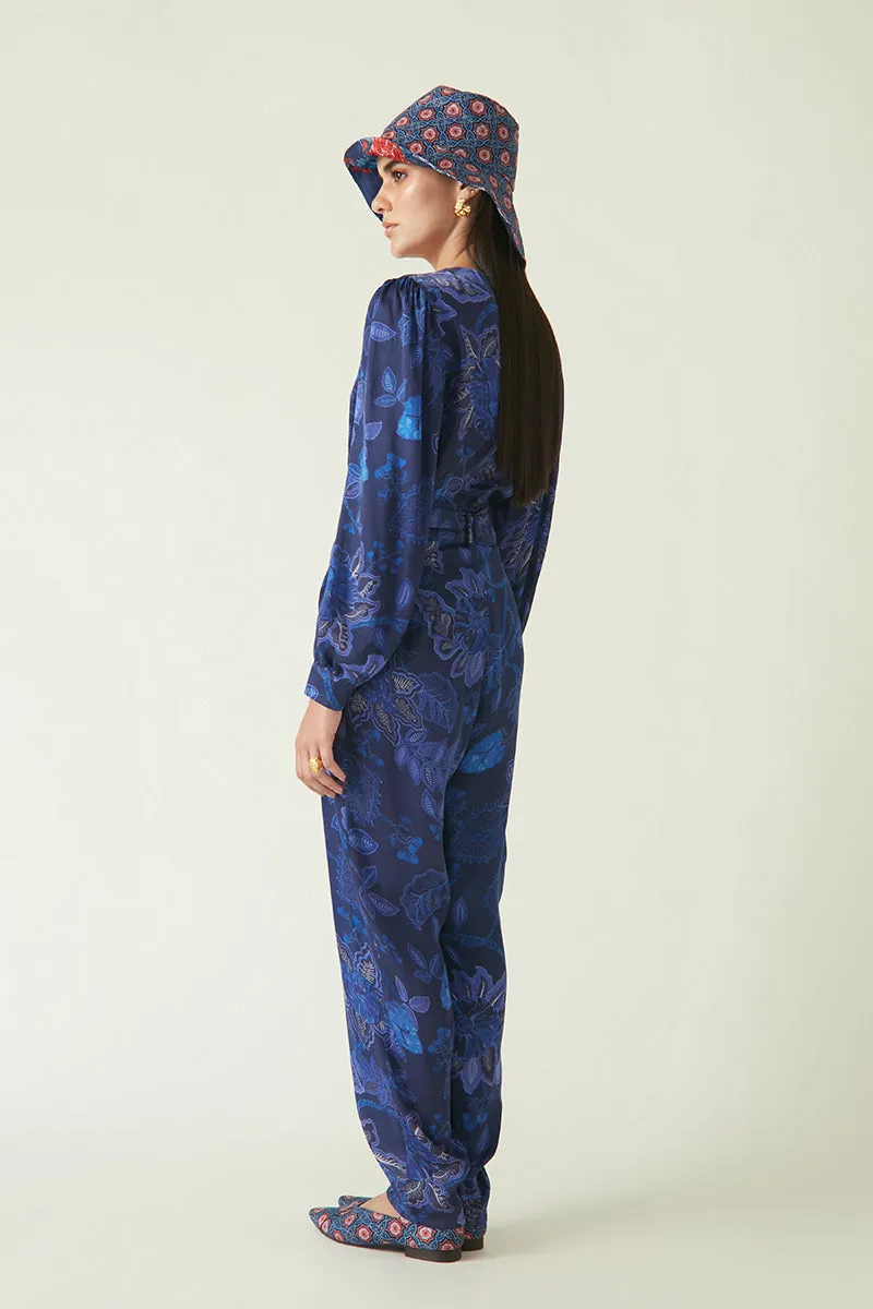 Sumba navy printed jumpsuit