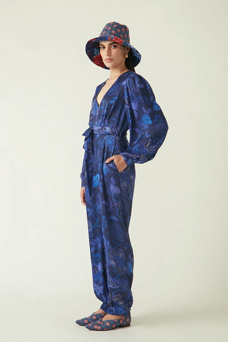 Sumba navy printed jumpsuit