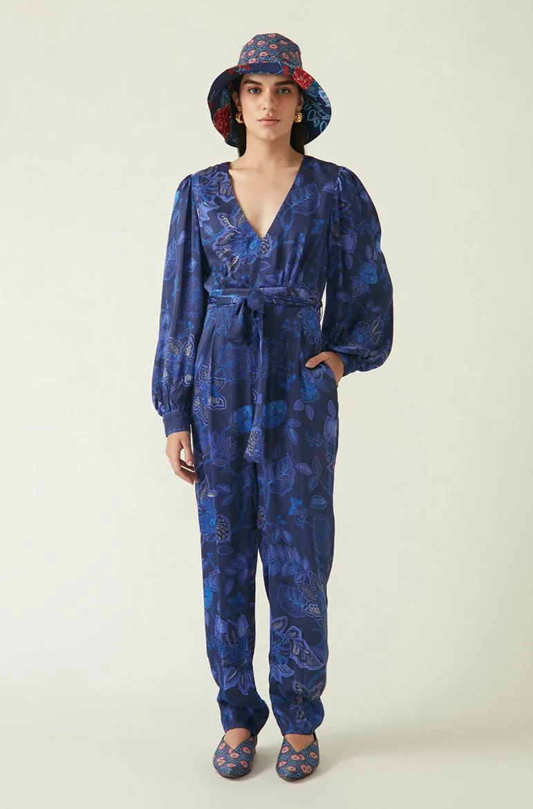 Sumba navy printed jumpsuit