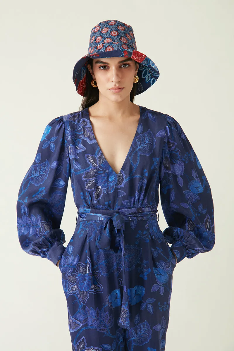 Sumba navy printed jumpsuit