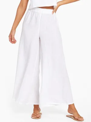 Tallows Wide Leg Pant in White EcoLinen
