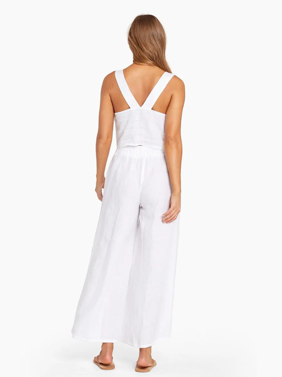Tallows Wide Leg Pant in White EcoLinen