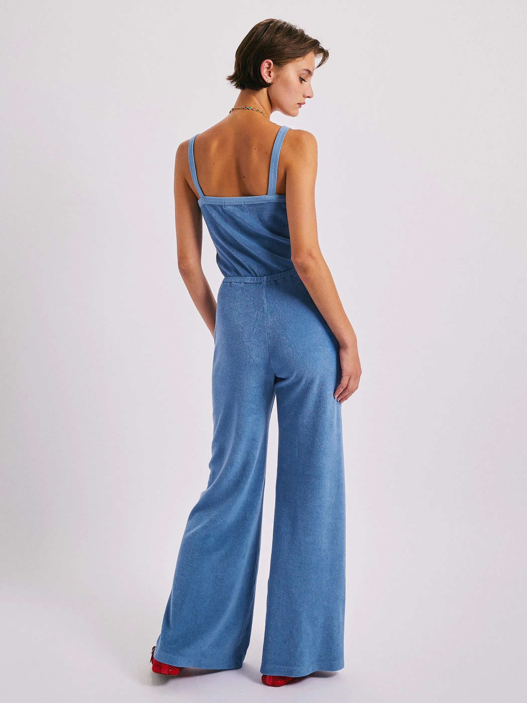 The Elma Flare Jumpsuit in Terry