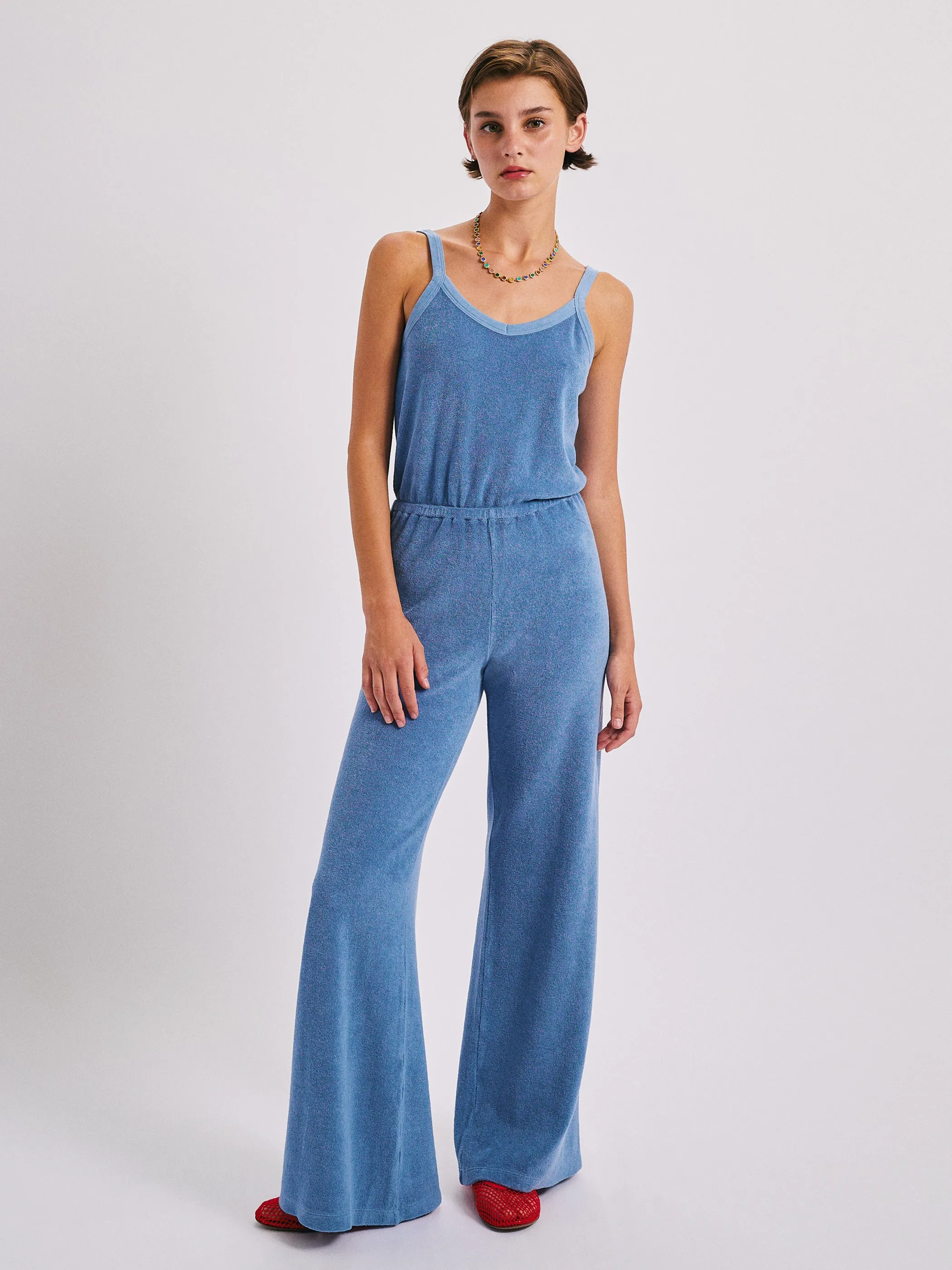 The Elma Flare Jumpsuit in Terry