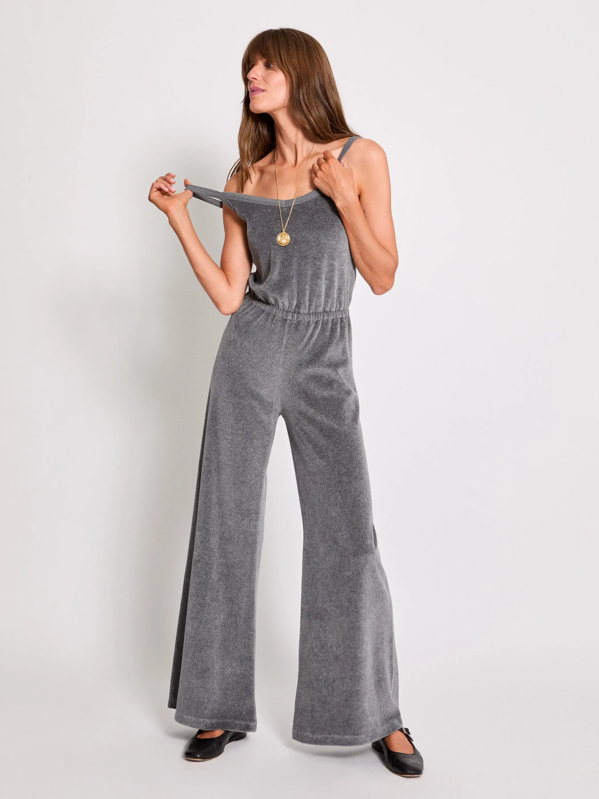 The Elma Flare Jumpsuit in Velour