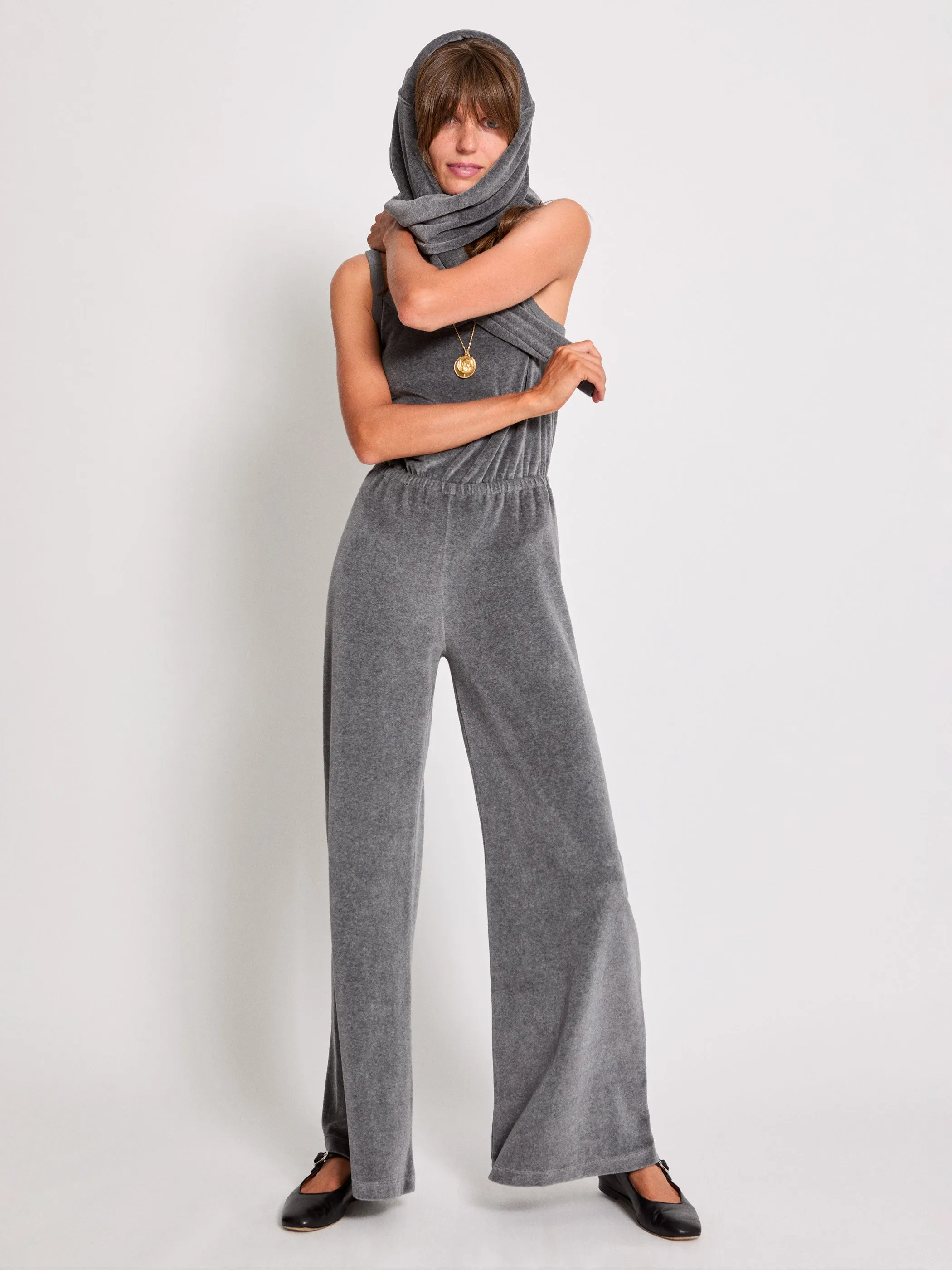 The Elma Flare Jumpsuit in Velour