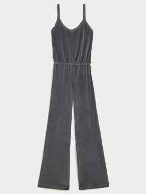 The Elma Flare Jumpsuit in Velour