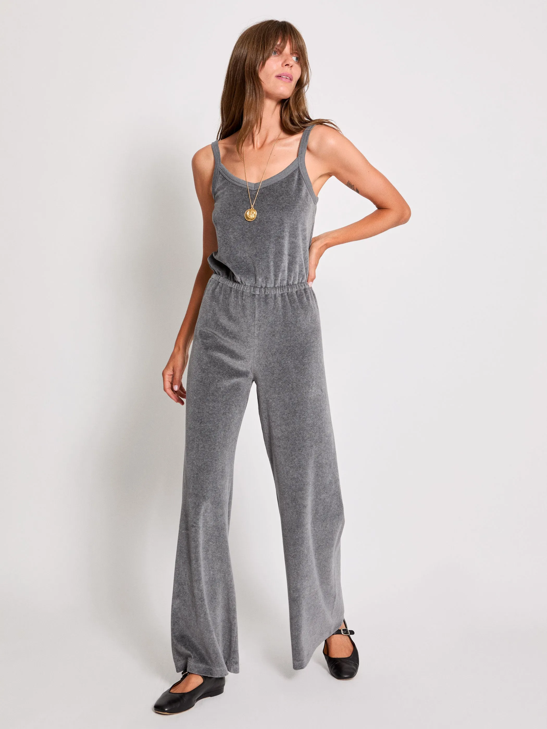 The Elma Flare Jumpsuit in Velour