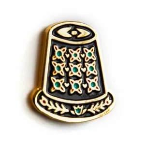 Thimble Enamel Pin -- Maker Valley