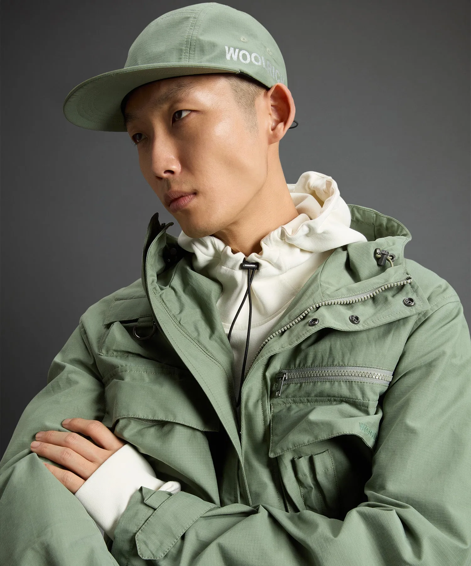 Todd Snyder x Woolrich Fishing Jacket in Sage