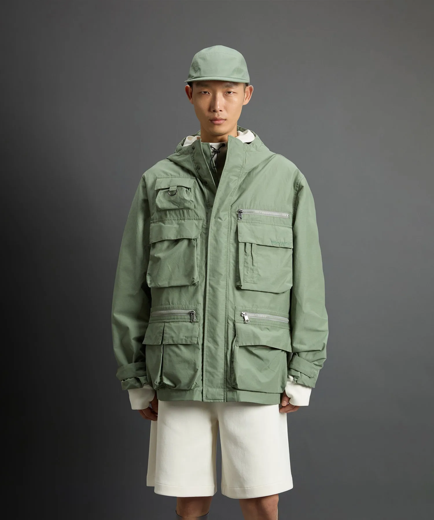 Todd Snyder x Woolrich Fishing Jacket in Sage