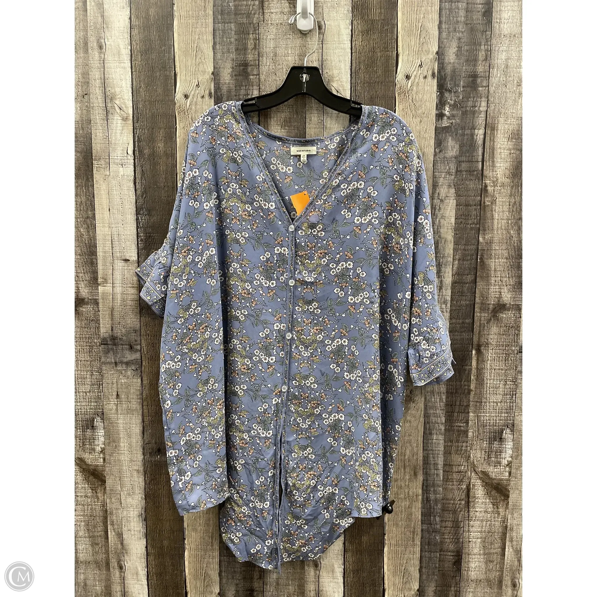 Top Short Sleeve By Max Studio In Multi-colored, Size: 2x