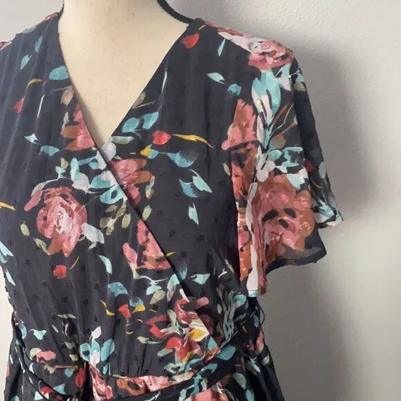 Torrid Faux Wrap Floral Print Dress Size 00