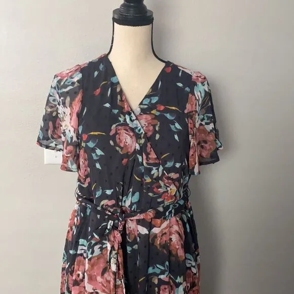 Torrid Faux Wrap Floral Print Dress Size 00