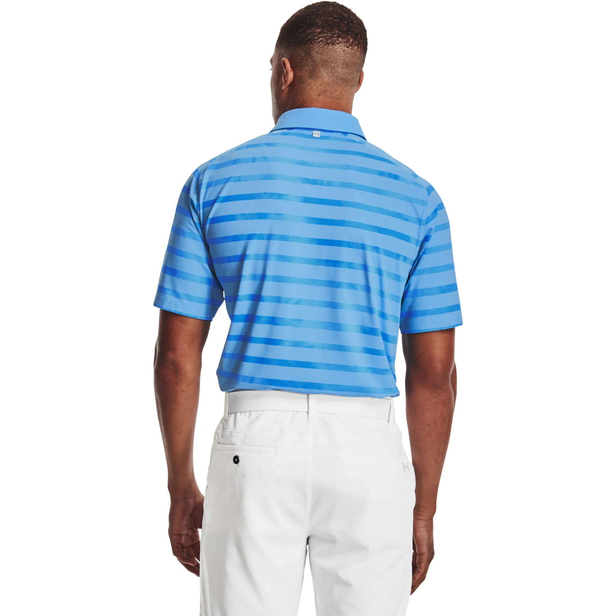 Under Armour Mens Iso-Chill Floral Stripe Polo - NOVA BLUE / JET GRAY