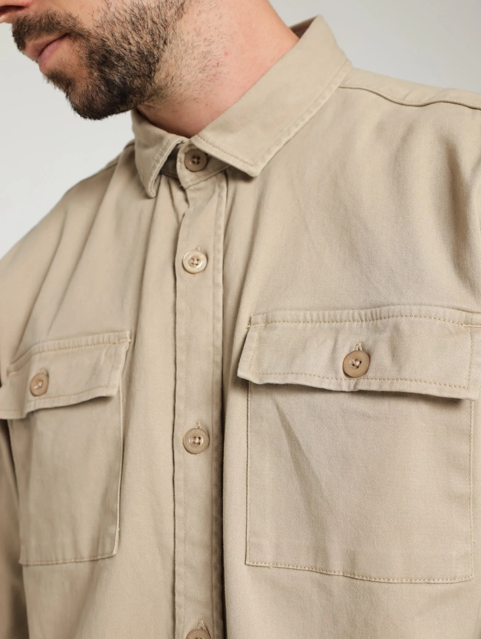 Utility Shacket - Stone