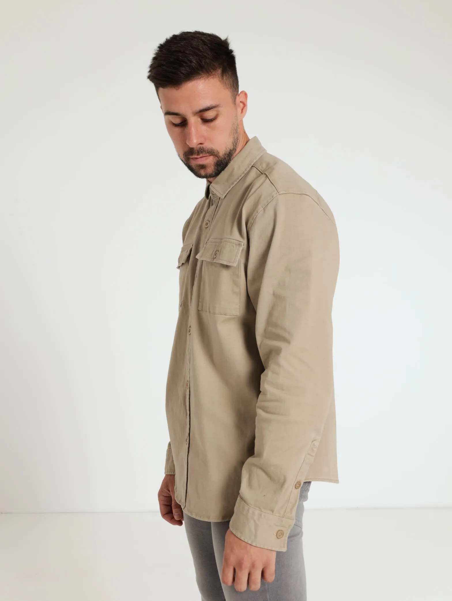 Utility Shacket - Stone