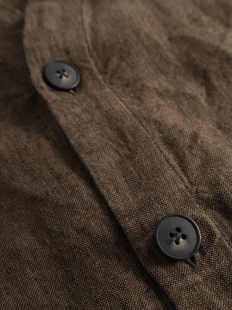 V-Neck linen Jumpsuit in cub