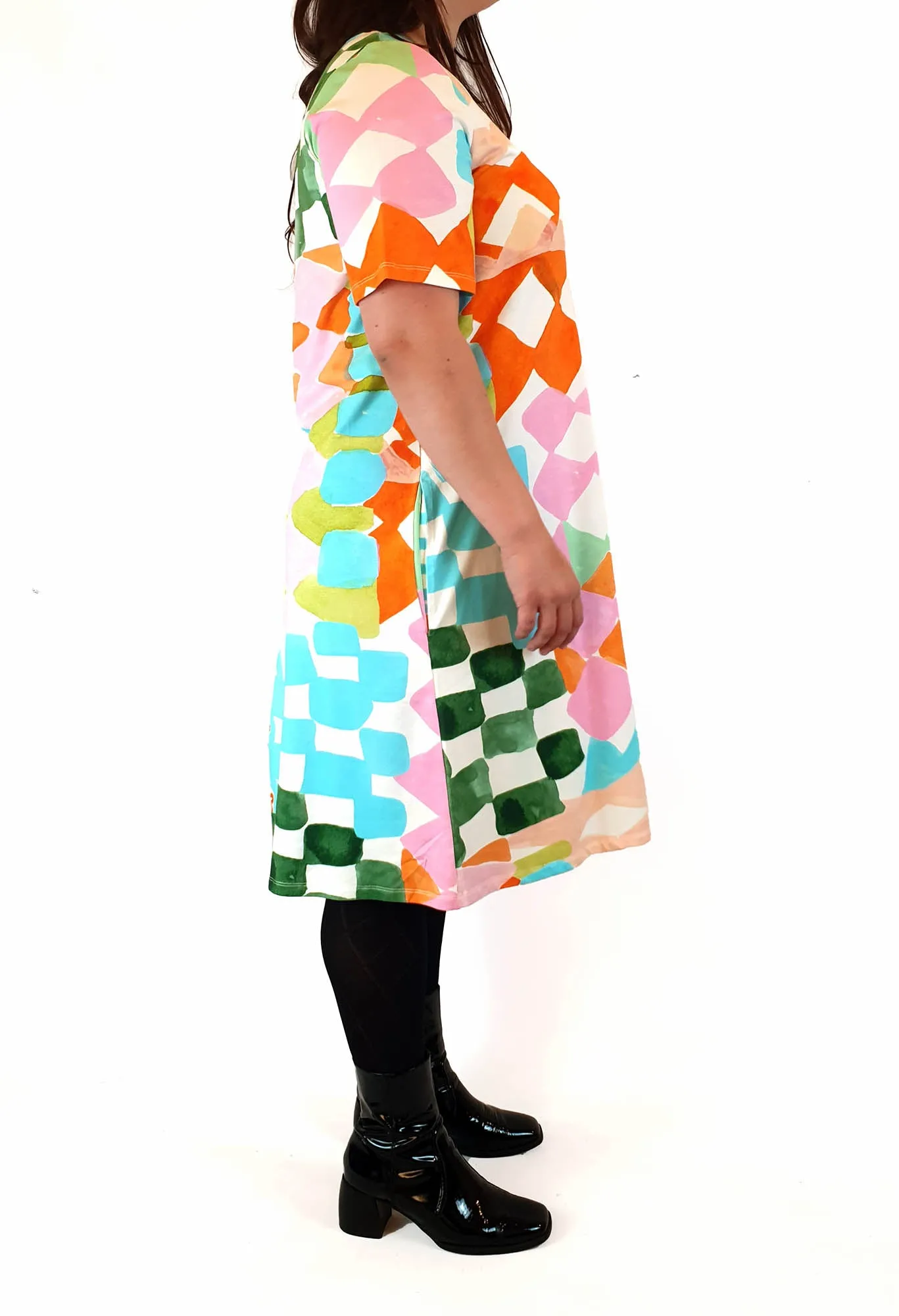 Variety Hour colourful tee shirt dress size L