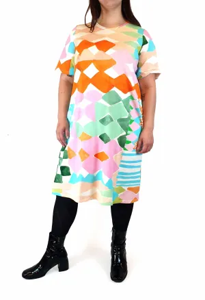 Variety Hour colourful tee shirt dress size L