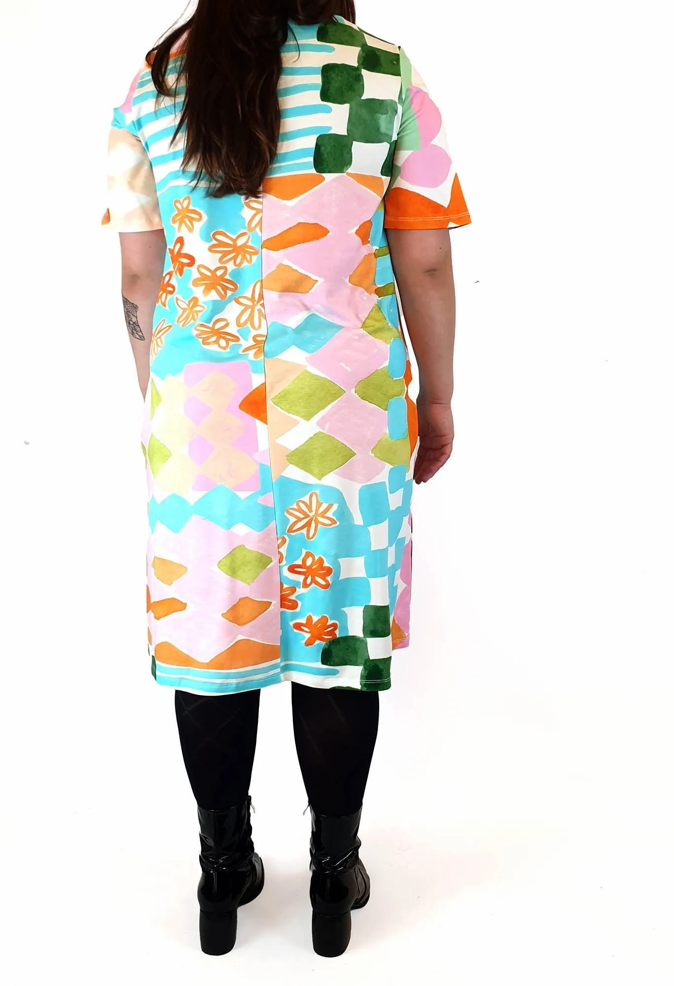 Variety Hour colourful tee shirt dress size L