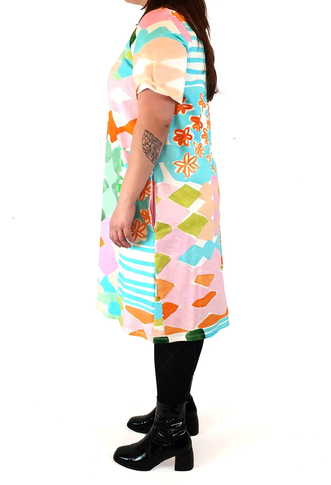 Variety Hour colourful tee shirt dress size L